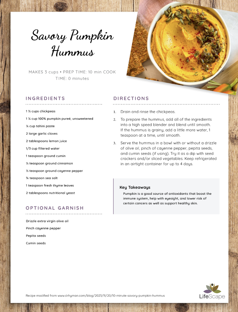 Savory Pumpkin Hummus 